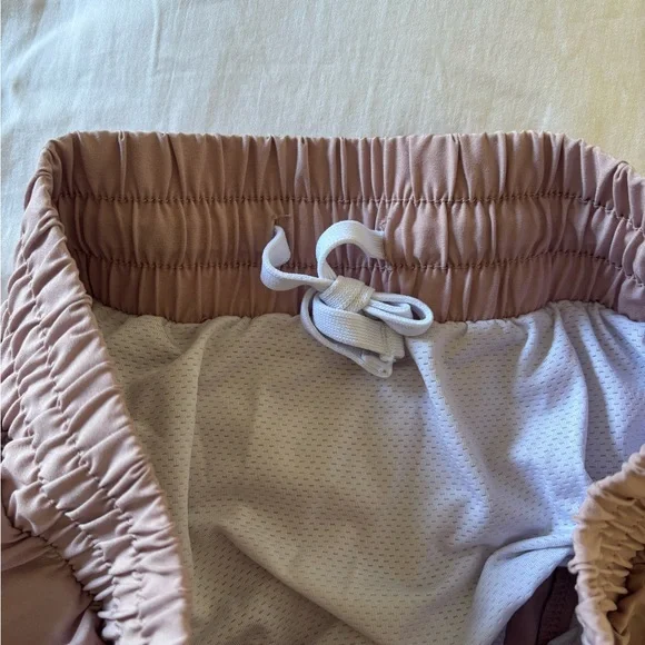 Pale Pink Running Shorts | Zip Pockets + Inner Briefs | EUC - Picture 8 of 10